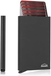Porte Carte Bancaire Sécurise Anti Piratage Peut Ranger 8 a10 Cartes pour Femme et Homme Rigide Métalique en Aluminium - Porte Carte Credit en Métal avec Protection Anti RFID sans Contact OKKBEL®