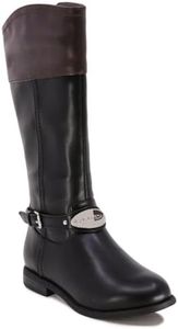 Nautica Kids Girls Knee High Fashion Riding Boots, Dress Boot-Veah Toddler-Black Brown-5