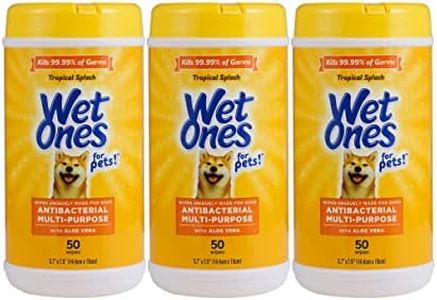 Wet Ones for Pets Multi-Purpose Dog Wipes with Aloe Vera, 50 Count - 3 Pack | Dog Wipes for All Dogs in Tropical Splash, Wipes for Paws & All Purpose | 150 Count Total