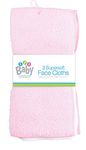 New 3 Pack Super Soft Baby FACE Hand Cloths Bath Flannel Wash Towel Wipe Feeding (Pink & White)