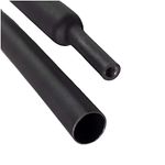 Kable Kontrol Heat Shrink Tubing - 1/16" Inch - 50 Ft Long, Black Polyolefin - 2:1 Ratio Industrial Shrink Tube & Cable Sleeve for Electrical Wire Insulation