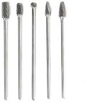 5pcs Carbide Burrs Set, Extra Long Shank Carbide Rotery Burr File Double Cut, 1/4 Inch Shank Long Burr Bits For Die Grinder Bits
