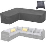 Patio Furniture Sectional Couch Sofa Cover Skyour Gray Weatherproof Heavy Duty 420D Oxford Outdoor L Shaped Sectional Garden Rattan Corner Sofa Furniture Protector Covers (Right Side Long: 78x105in)