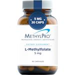 MethylPro 5mg L-Methylfolate (30 Capsules) - Professional Strength Active Methyl Folate, 5-MTHF Supplement for Mood, Homocysteine Methylation + Immune Support, Non-GMO + Gluten-Free with No Fillers