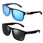 2pcs Sunglasses Mens, UV400 Protection Polarised Sunglasses Retro Sun Glasses Outdoors Sports Golf Cycling Fishing Hiking Eyewear sunglasses for Men