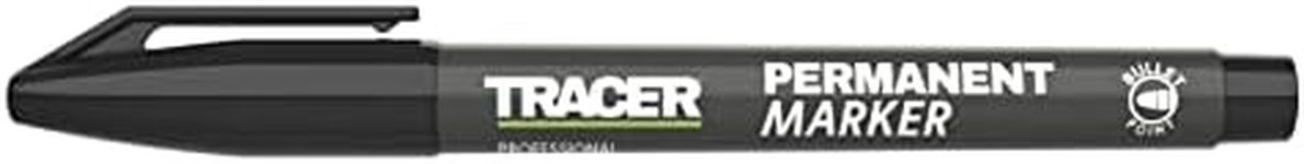 Tracer Fine-Point Permanent Construction Marker (1-2mm Bullet Point General-Purpose Marker with quick-drying ink) – Black