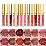 Sexy 12 Colours Lip Gloss Set Velvety Liquid Lipstick Long Lasting Waterproof Moisturizing Cosmetic Lipsticks Professional Matte Nude Liquid Lipstick Gift Kit