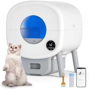 Fellie Self Cleaning Large Litter Tray for Multi Cats, Automatic with Safety Protection & APP Control, Odor Control, Includes 1 Roll Garbage Bags