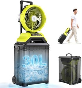 TaskStar 13" 8 Gal Outdoor Misting Fan, Rechargeable 30000mAh Misting Fans for Outside, 7-30H Runtime, Remote Control & Oscillation, Portable Cooling Fan for Patios Camping Garage Golf Sports Travel
