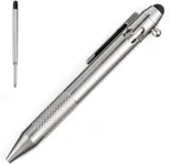 Cool Hand 4.9'' Titanium Bolt Action Pen Stylus for Touch Screen, Ballpoint Ink Refillable, Compact Size, Skelton Out Deep Pocket Clip for Easy Carring