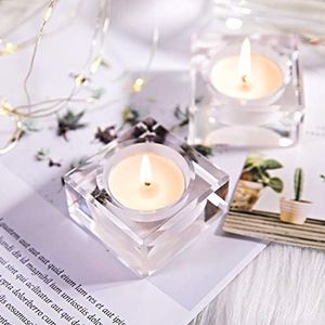 4 Pack Square Tealight Candle Holders Dinner Table Decor for Home