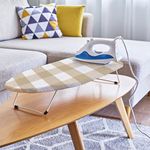 Encasa XO Ironing Board Covers and Pad - 72x30 cm Fits Mini Iron Boards, Thick 4mm Felt, Elasticated Fit, Heat & Scorch-Resistant, Elastic Bungee Cord Tightening & Lock Buffalo Beige