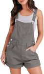 ANRABESS Overalls for Women Summer Casual Loose Fit Adjustable Shorts Denim Overall Rompers Bib Jeans Shortalls Outfits Deep Gray Medium