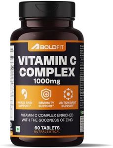 Boldfit Vitamin C Tablets for Men & Women with Amla & Orange Extract and Zinc Supports Energy, Immunity, and Skin Health - 60 Tablets