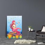 Pitaara Box Mermaid In The Ocean D1 | Canvas Painting for Bedroom & Living Room | Engineered Wood Frame | 18 x 27 inch (46 x 69 cms)