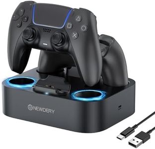NEWDERY PS5 Controller Charging Station, PS5 Controller Charger Station, Fast Charging Dock with 3.3ft Charging Cable for Playstation 5 Controllers (Black)