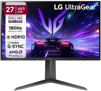 LG 27GS65F 68.5 cm (27 Inch) Ultragear FHD (1920x1080) IPS Gaming Monitor with 180Hz, 1ms (GtG), HDR10, NVIDIA G-SYNC Compatible, AMD FreeSync, HDMI, Tilt/Height/Pivot Adjustable, Anti-Glare (Black)