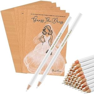 Fulmoon 30 Sets Guess The Dress Bridal Shower Games for Guests Include Wedding Shower Games Cards and Water Soluble Pencils Fun Wedding Decorations Party Supplies Games Ideas (Brown)