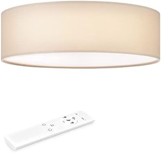 Navaris Lámpara LED de techo moderna 40 cm - Iluminación de interior con pantalla para salón dormitorio - Con mando a distancia y temporizador - Beige