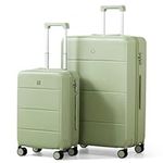 Hanke Luggage Sets 2 Piece with Spinner Wheels, 20/28 Inch Hard Shell Suitcases Set TSA Approved Luggage Travel Rolling Large Luggage(Bamboo Green)