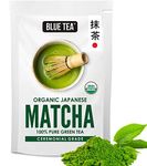 BLUE TEA - Japanese Matcha Green Tea Powder - 50g-50 Cups || Diwali Gifts || GIFTING DELIGHT || 100% Natural - Ceremonial Grade - Flavourful Fusion | Non-GMO - Vegan - Gluten Free | Tin Packaging