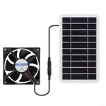 5V 30W Solar Powered Exhaust Fan, Waterproof Solar Panel Power Mini Ventilator Exhaust Roof Attic Fan Air Ventilation Van for Pet House