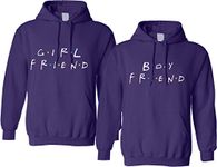 ALLNTRENDS Couple Hoodie Girlfriend Boyfriend Love Friends Gift Matching Outfits (Womens 2XL Mens M, Purple)