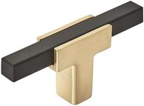 Amerock Urbanite 2-5/8 in (67 mm) Length Brushed Gold/Matte Black Cabinet Knob