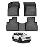 Cacartist Floor Mats Compatible with Nissan Rogue 2021 2022 2023 2024 2025 2026 (No Sport Models) for Rogue Accessories TPE 3D All Weather Waterproof Heavy Duty Floor Liners 1st & 2nd Row
