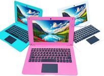 Laptop Computer Mini 10 Inch Quad Core Powered by Android 12 Netbook 64GB Small Computer with WiFi Webcam Bluetooth,Charger Mouse Included,Suitable for Children and Students, 4 Color Options (Pink)