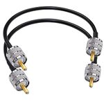 PL259 Cable RG58 CB Radio Cable PL259 Jumper SO239 UHF Male to Male Extension Cable Low Loss RF Black Coaxial Cable PL-259 Coax Cable for Two Way RadioWireless LAN Devices (0.98ft-2pcs)