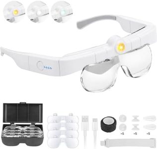Magnifying Glass with Light, 1.5X-5.0X Magnifying Glasses, Hands Free Magnifier Headset with Light for Close Work Jewelry Crafts Hobby