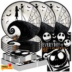 Amscan Nightmare Before Christmas Dinnerware Bundle | Dinner & Dessert Plates, Luncheon & Beverage Napkins | Birthday Party, Halloween | Officially Licensed by Amscan