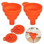 Kitchen Funnel, Set of 2 Funnels for Filling Bottles, Food Grade Silicone Collapsible Funnel, Foldable Kitchen Funnels for Water Bottle Liquid Powder Transfer