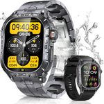 PODOEIL Military Smart Watch for Men with 1.96'' AMOLED Screen, Health/Sports Tracking, IP68 Waterproof Smartwatch for Android Samsung iPhone