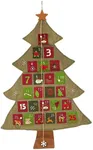 Christmas Advent Calendar, Tree Countdown (24.5 x 35.4 In, Red and Green)