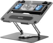 METFUT Laptop Cooling Stand with Detachable Thermoelectric Cooler, Adjustable Height & Angle, 360 Rotation Base, Carbon Steel Framework, Ultra-Quiet & Super Sturdy for up to 16” Laptop (Black)