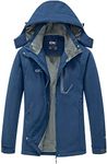 Diamond Candy Women's Winter Ski Jacket Hooded Windproof Warm Jackets Snow Waterproof Rain Coat, Dark Blue, XX-Large