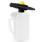 DERASL 1L Snow Foam Lance with Adjustable Nozzle - Foam Cannon Bottle, Shampoo Measuring Cup, Compatible with Bosch, AR Blue Clean, Black & Decker, and Michelin Pressure Washers