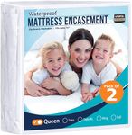 Utopia Bedding Zippered Mattress Encasement Queen - 100% Waterproof and Bed Bug Proof Mattress Protector - Absorbent, Six-Sided Mattress Cover (Pack of 2)