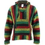 Siesta Mexican Baja Jerga Hoody - Rasta (Large)