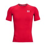 Under Armour Men's Armour HeatGear Compression Short-Sleeve T-Shirt , Red (600)/White , Medium