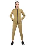 CHKOKKO Women's Sports Workout Gym Lowers Training Track Suit Camel 2XL