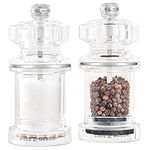 Cole & Mason 675 Salt and Pepper Mill Set, Precision+/Ceramic Mechanisms, Adjustable Salt and Pepper Grinders, Acrylic, 118mm, Cooking/Seasoning, Lifetime Mechanism Guarantee, H233077