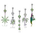 Belly Button Rings Pot Leafs