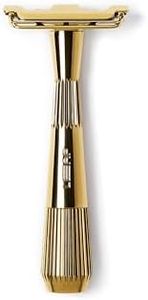 Leaf Shave | Twig Razor, Gold - All-Metal, Eco-Friendly Shaver for Men & Women; Includes 5 Stainless Steel Single-Edge Blades; Recommended for Face Shaving Lighter Hair and Sensitive Skin