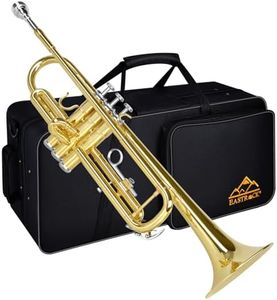 EASTROCK Standard Trompeten Set Standard-Bb-Messing Trompete Mit Hartschale, Handschuhen, Stoff,7C Trompete Mundstück, Trompeten für Anfänger und Schüler (Gold)