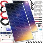 Serenelife 400 Watt 12V Portable Solar Starter Kit with 2 Pcs 200W Monocrystalline Set and 30A PWM Controller for RV, Trailer, Camper, Boats, Marine