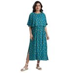 DUMMY SHAPE Feeding Kurtis for Women | Viscose Rayon Nursing Gown with Concealed Zippers for Pre & Post Partum | Maternity Dresses for Women | Pregnancy Gifts (DS503-S, Turquoise)