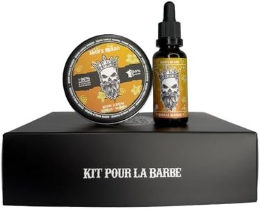 Man's Beard - Coffret Barbe et Moustache - Baume De Barbe 90ml Et Huile à Barbe Parfumé Vanille Mangue 30ml – Ingrédients d’origine Naturelle - 100% Fabrication Française